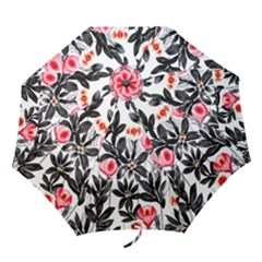 Beautiful Elegant Botanical Flowers Folding Umbrellas by GardenOfOphir