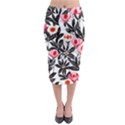 Beautiful Elegant Botanical Flowers Midi Pencil Skirt View1