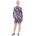 Beautiful Elegant Botanical Flowers Button Long Sleeve Dress View2