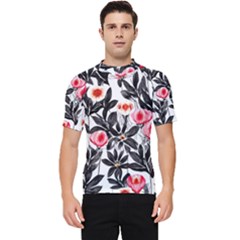 Beautiful Elegant Botanical Flowers Men s Short Sleeve Rash Guard by GardenOfOphir