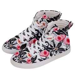 Beautiful Elegant Botanical Flowers Women s Hi-top Skate Sneakers by GardenOfOphir