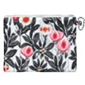 Beautiful Elegant Botanical Flowers Canvas Cosmetic Bag (XXL) View2