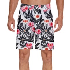 Beautiful Elegant Botanical Flowers Men s Beach Shorts by GardenOfOphir