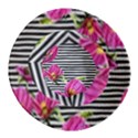 Pink Flowers Black Stripes Inside Out Bucket Hat View6