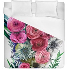 Charming Watercolor Flowers Duvet Cover (king Size) by GardenOfOphir