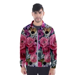 Charming Watercolor Flowers Men s Windbreaker by GardenOfOphir