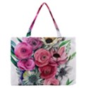 Charming Watercolor Flowers Zipper Medium Tote Bag View1