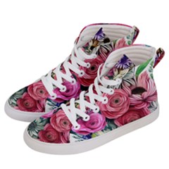 Charming Watercolor Flowers Men s Hi-top Skate Sneakers by GardenOfOphir