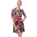 Charming Watercolor Flowers Belted Shirt Dress View1