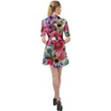 Charming Watercolor Flowers Belted Shirt Dress View2