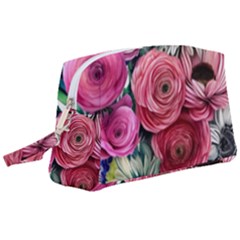 Charming Watercolor Flowers Wristlet Pouch Bag (large) by GardenOfOphir