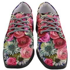 Charming Watercolor Flowers Women Heeled Oxford Shoes by GardenOfOphir