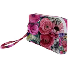 Charming Watercolor Flowers Wristlet Pouch Bag (small) by GardenOfOphir