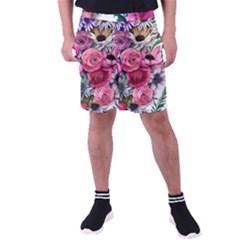 Charming Watercolor Flowers Men s Pocket Shorts by GardenOfOphir