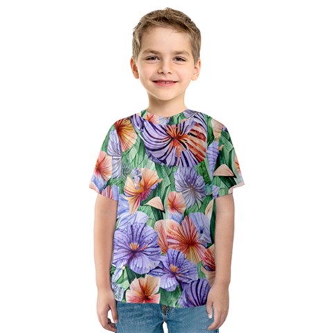 Amazing Watercolor Flowers Kids  Sport Mesh Tee by GardenOfOphir