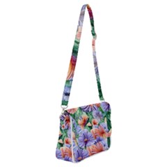 Amazing Watercolor Flowers Shoulder Bag With Back Zipper by GardenOfOphir