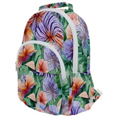 Amazing Watercolor Flowers Rounded Multi Pocket Backpack by GardenOfOphir