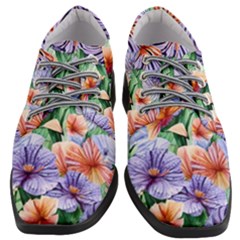 Amazing Watercolor Flowers Women Heeled Oxford Shoes by GardenOfOphir