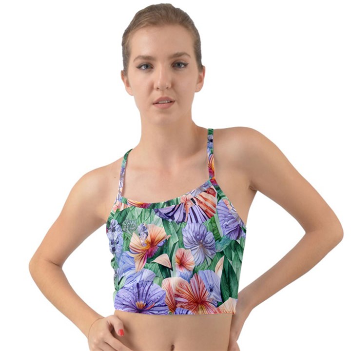 Amazing Watercolor Flowers Mini Tank Bikini Top