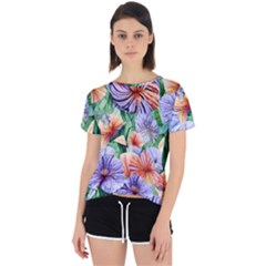 Amazing Watercolor Flowers Open Back Sport Tee by GardenOfOphir