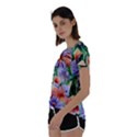 Amazing Watercolor Flowers Short Sleeve Open Back Tee View2