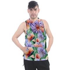 Amazing Watercolor Flowers Men s Sleeveless Hoodie by GardenOfOphir