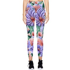 Amazing Watercolor Flowers Pocket Leggings  by GardenOfOphir