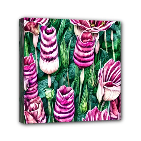 Attractive Watercolor Flowers Mini Canvas 6  X 6  (stretched) by GardenOfOphir