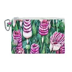 Attractive Watercolor Flowers Canvas Cosmetic Bag (large) by GardenOfOphir