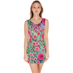 Bounty Of Brilliant Blooming Blossoms Bodycon Dress