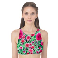 Bounty Of Brilliant Blooming Blossoms Tank Bikini Top by GardenOfOphir