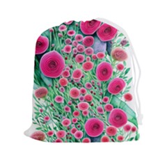 Bounty Of Brilliant Blooming Blossoms Drawstring Pouch (2xl) by GardenOfOphir