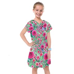 Bounty Of Brilliant Blooming Blossoms Kids  Drop Waist Dress by GardenOfOphir