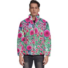 Bounty Of Brilliant Blooming Blossoms Men s Puffer Bubble Jacket Coat by GardenOfOphir