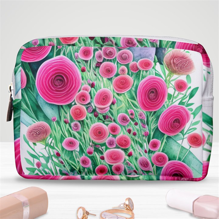 Bounty Of Brilliant Blooming Blossoms Make Up Pouch (Medium)