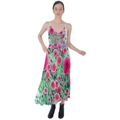 Bounty Of Brilliant Blooming Blossoms Tie Back Maxi Dress by GardenOfOphir