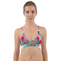 Bounty Of Brilliant Blooming Blossoms Wrap Around Bikini Top by GardenOfOphir