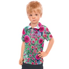 Bounty Of Brilliant Blooming Blossoms Kids  Polo Tee