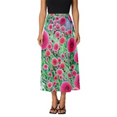 Bounty Of Brilliant Blooming Blossoms Classic Midi Chiffon Skirt