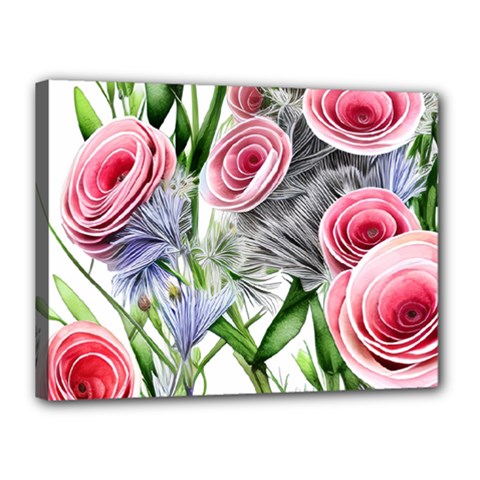 Captivating Coral Blooms Canvas 16  X 12  (stretched) by GardenOfOphir