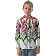 Captivating Coral Blooms Kids  Long Sleeve Shirt by GardenOfOphir