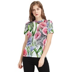 Captivating Coral Blooms Women s Short Sleeve Rash Guard by GardenOfOphir