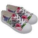 Captivating Coral Blooms Kids  Low Top Canvas Sneakers View3