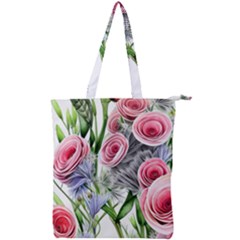 Captivating Coral Blooms Double Zip Up Tote Bag by GardenOfOphir