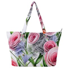 Captivating Coral Blooms Full Print Shoulder Bag by GardenOfOphir