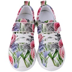 Captivating Coral Blooms Women s Velcro Strap Shoes by GardenOfOphir