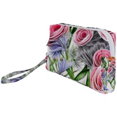 Captivating Coral Blooms Wristlet Pouch Bag (small) by GardenOfOphir