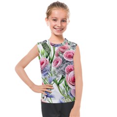 Captivating Coral Blooms Kids  Mesh Tank Top by GardenOfOphir