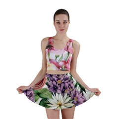 Brilliant Blushing Blossoms Mini Skirt by GardenOfOphir