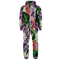 Brilliant Blushing Blossoms Hooded Jumpsuit (men) by GardenOfOphir